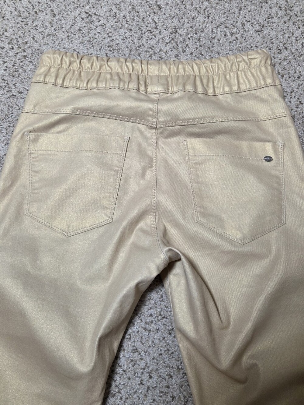 Bevy Flog Shely Gold Pull On Drawstring Pants Women's No Wrinkle Trousers 27 - Picture 9 of 10